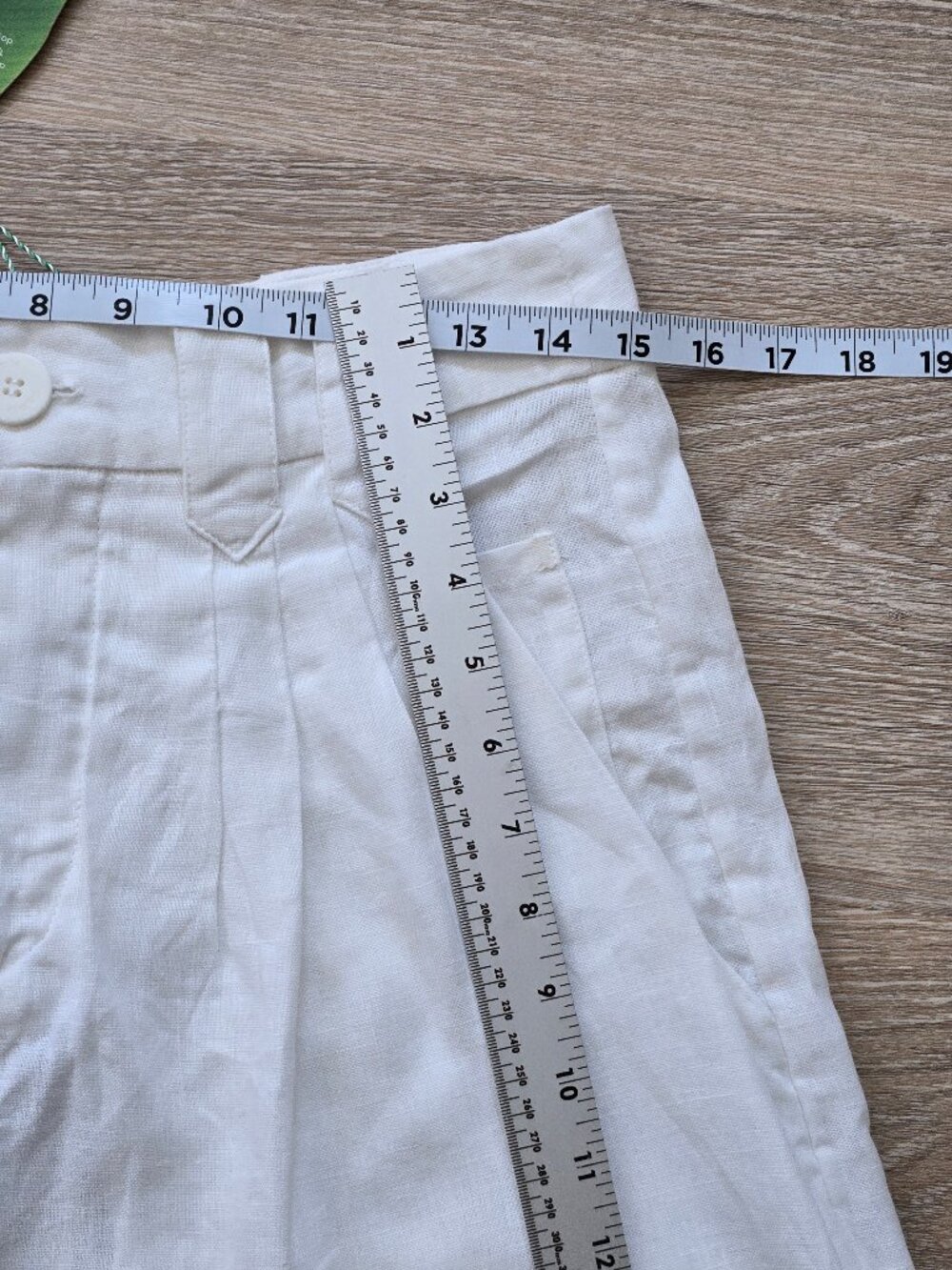 Farm Rio Tailored Linen Belted Shorts Ivory High Rise Size M New With Tags $145 - Picture 6 of 17